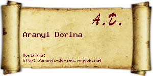 Aranyi Dorina névjegykártya