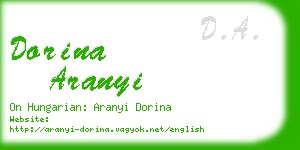 dorina aranyi business card